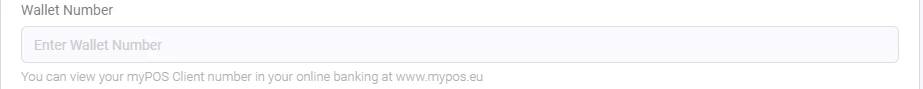 myPOS CloudCart wallet number