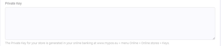 myPOS CloudCart private key