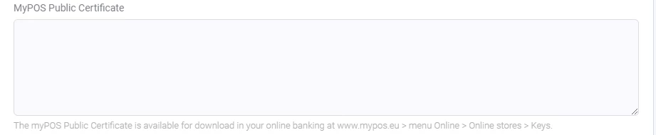 myPOS CloudCart public certificate