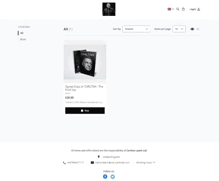 Подписано копие на книгата