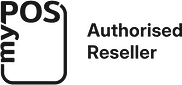 myPOS Authorised Reseller with blue background
