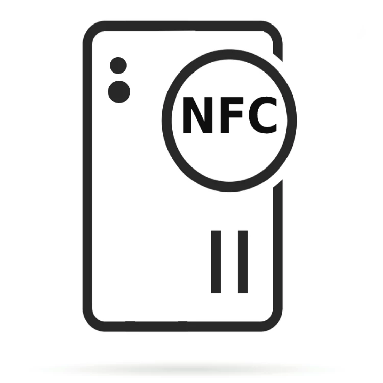 Ein Vektorbild eines handy mit NFC