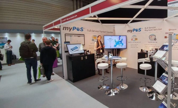 myPOS booth at IRX Hall 9, J8