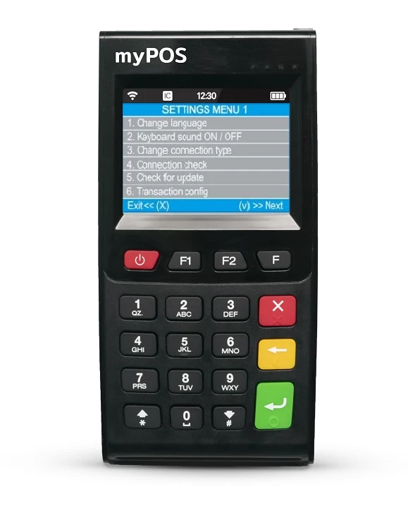 myPOS Go Settings Menu 1