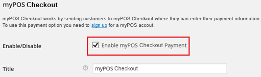 Enable myPOS Checkout Payment