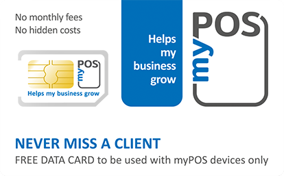Gratis myPOS SIM-kort för var och en av dina myPOS-enheter