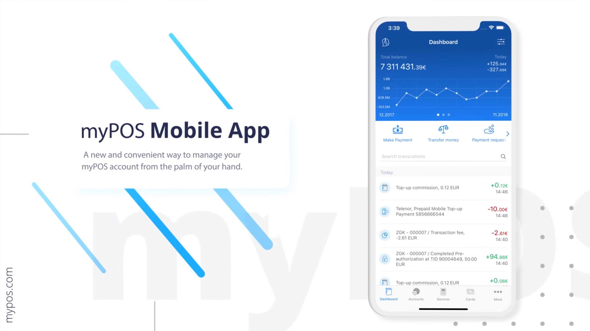 Ricevi pagamenti ovunque tu sia con l'app myPOS Mobile
