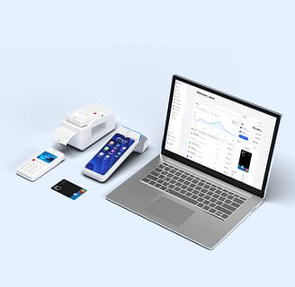 Laptop and myPOS terminals