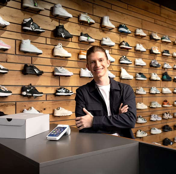 Shoe store with myPOS device