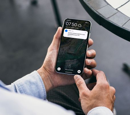 Smartphone with a notification on lock screen